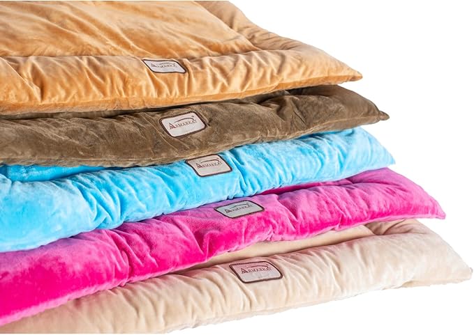 Plush Pet Bed Mat - Cozy Dog Bed, Cat Bed - Machine Washable, Fluffy Comfort - 27" x 19" Beige