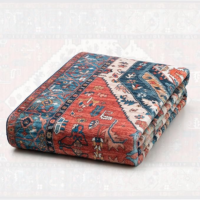 SERISSA 5x8 Area Rugs for Living Room, Large Washable Non-Slip Boho Rug
