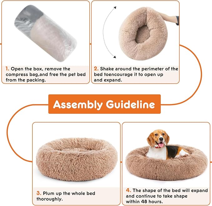 Sweetcrispy Orthopedic Dog Bed, Memory Foam Puppy Sleeping Sofa for Medium Pets with Washable Removable Cover Non-Slip Base Waterproof Liner Egg Crate, Classic Brown, 28" L x 23" W x 6.5" Th