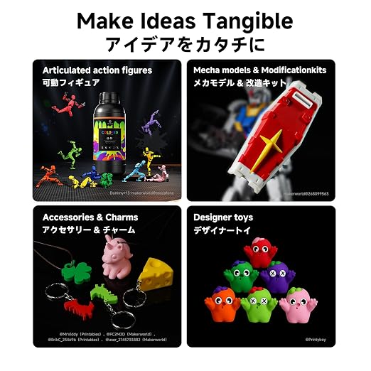 RESIONE CL-TH Tough ABS-Like Color 3D Printer Resin, Highly Saturated & Opaque