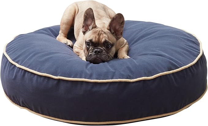 Happy Hounds Scout Round Reversible Pillow Dog Bed, Small (30" x 30"), Cobalt