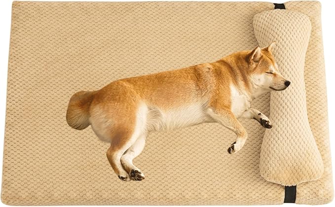 Dog Bed for Small Medium Large Dogs, Dog Mattress with Removable Pillow for Crate Kennel, Sofa Dog Bed, Super Soft Pet Bed for Dogs and Cats, Pet Beds & Furniture (Brown,X-Large)