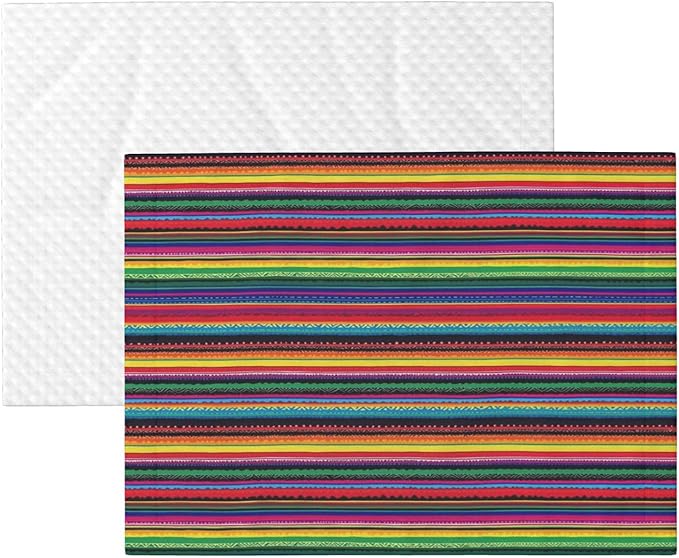 Boho Throw Blanket - Mexican Colorful Striped Blanket for Dog Cat Pet Blankets 40x30 for Couch Sofa Bed