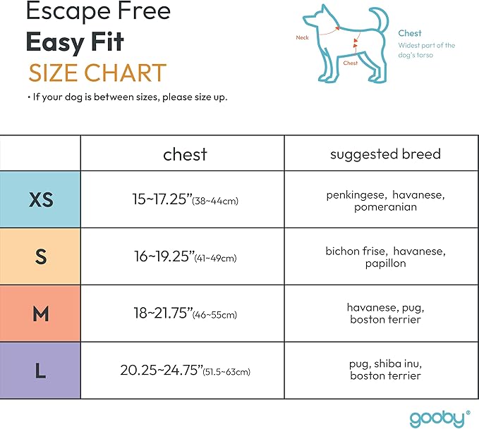 Gooby Escape Free Easy Fit Harness - Turquoise, Large - No Pull Step-in Patented Small Dog Harness with Quick Release Buckle - Perfect On The Go No Pull Harness for Small Dogs or Medium Dog Harness