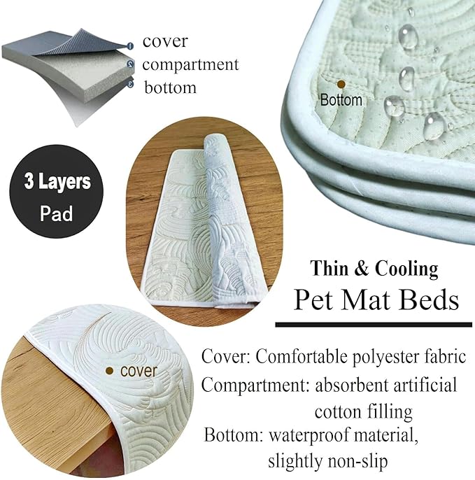 Washable Pet Pads for Small Dogs/Cats - 28" x 28", Multi-Layer Fabric Pet Mat Bed with Waterproof Backing Sofa Chair Cover Furniture Protector - Anti Cat Pee and Scratch, White