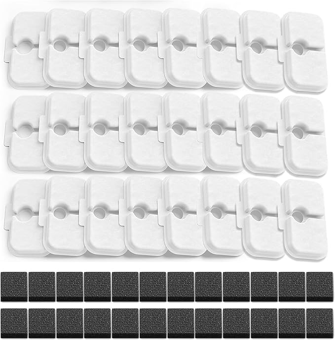 48-Pack Cat Water Fountain Filter Repalcement,For PETLIBRO Dockstream Cat Water Fountain PLWF005/PLWF115/PLWF105, Pet libroTriple Filtration System with Pre-filter Sponge