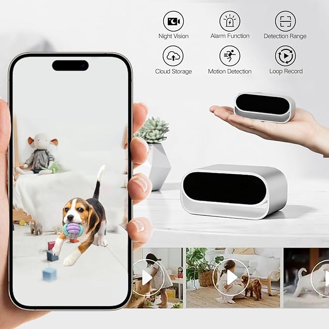 4K Camera Clock with Night Vision Wireless Smart Clock Cam Pet Monitor, Support App Remote & Motion Detection -No Audio