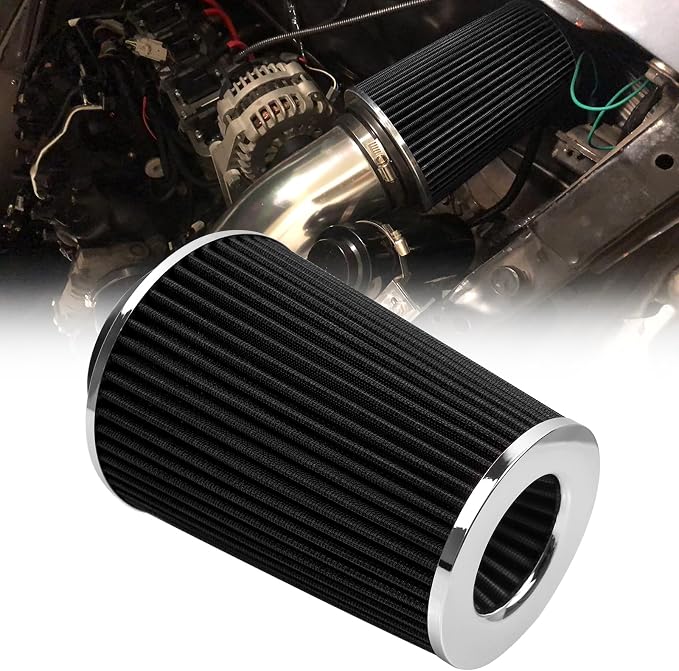 RYANSTAR 102mm 4" High Flow Round Tapered Cone Cool Air Filter Cleaner