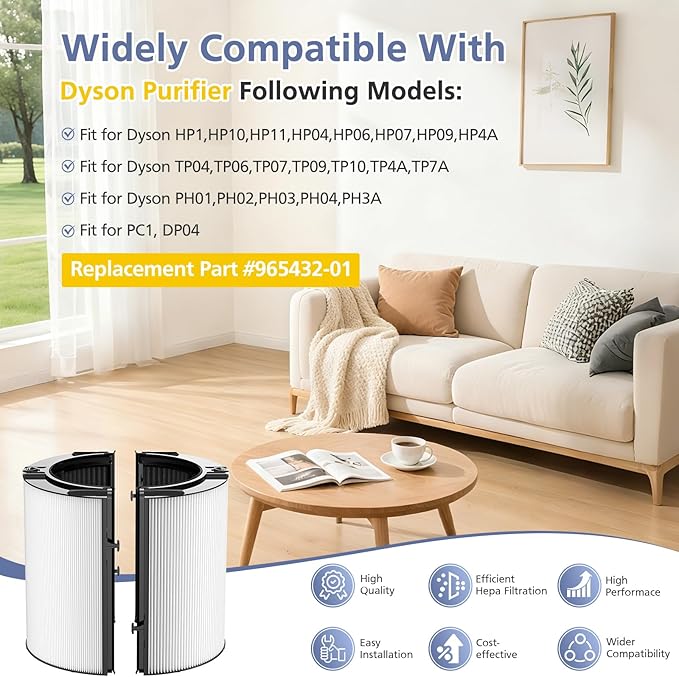Upgraded 2-in-1 Replacement Filter Compatible