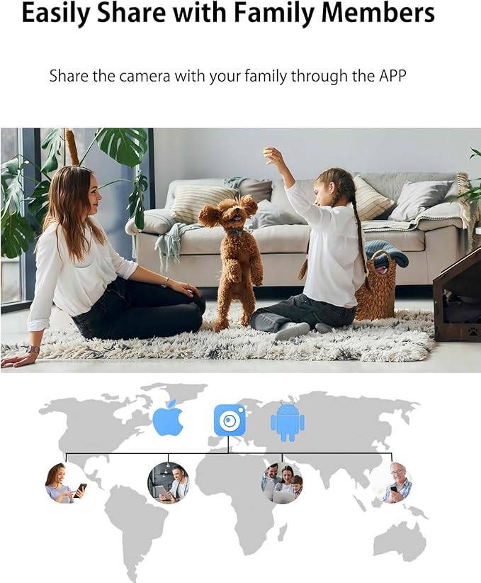 VIMTAG 4MP Pan/Tilt Indoor Camera for Pet/Dog/Cat/Baby/Nanny, Security Camera for Home/Room with Phone App, 5G/2.4G WiFi, Night Vision, 2-Way Audio, Motion Tracking, AI Detection Alarm, Works w/Alexa