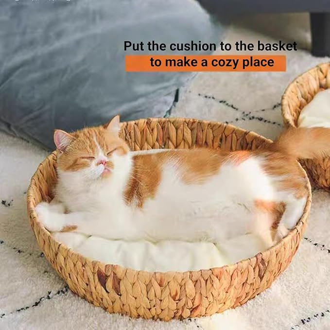 SHENGOCASE 2-Pack 15“ Round Soft Cat Kneading Pillow Cushion Bed for Cat Small Dog House Perch Shelf, Pad Padding for Cage Kennel