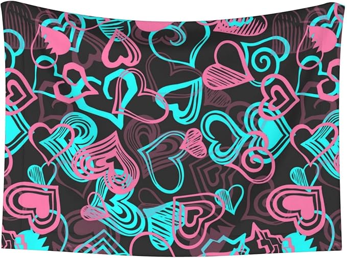 Reversible Pet Blanket for Easy Cleaning Maintenance, Abstract Love Hearts Pattern, Double Sided Plush Dot Design Means Double Use Between Washes for Convenience