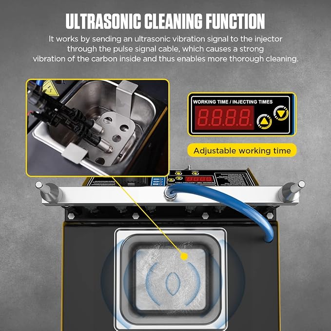 AUTOOL GDI Fuel Injector Cleaner & Tester 110V Ultrasonic Wave Fuel Injection