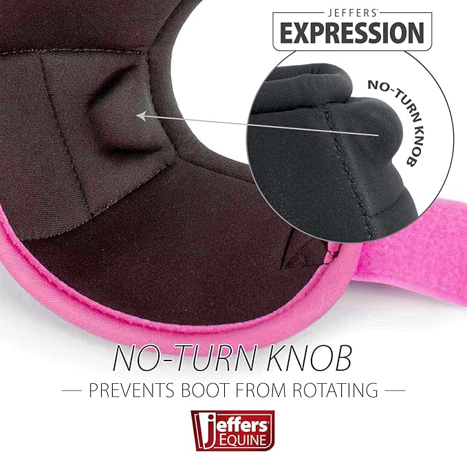 Jeffers Expression No Turn Bell Boots for Horses - Purple & Pink, Large | Shock Absorbing Hoof Protection | Secure Double Hook & Loop Closure, Perfect for Turnout, Training, & Riding - 1 Pair