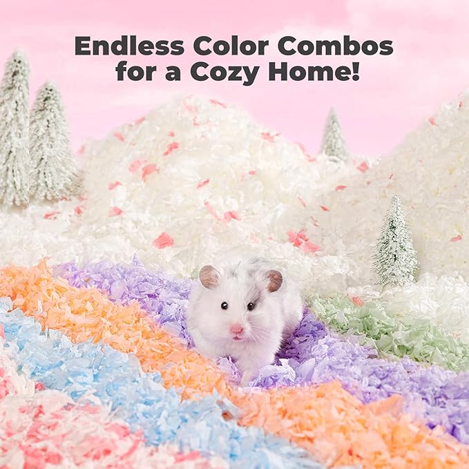 mini&moe Hamster Bedding 23 Liters:Hamster Bedding Dust-Free and Odor Control Moisture Absorbent Natural Paper Small Pet Bedding - for Guinea Pigs, Hamsters, Rabbits, and Small Animal