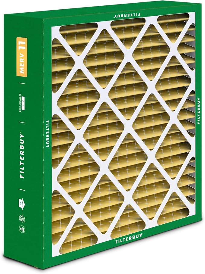 Filterbuy 20x25x6 Air Filter MERV 11 Superior Pet & Allergy Defense, Pleated