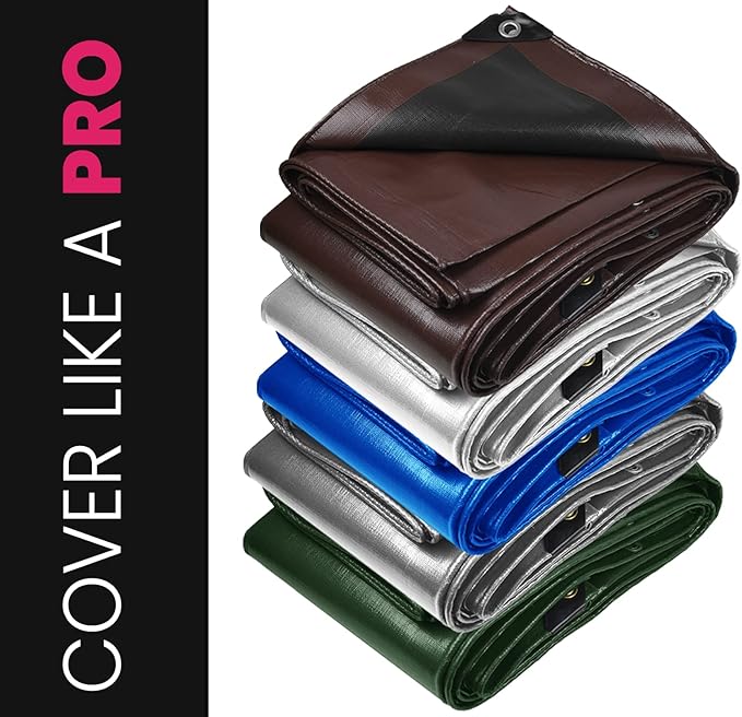 PROTARP Extreme Heavy Duty 22 Mil Tarp Cover, Waterproof, UV Resistant, Rip and Tear Proof, Poly Tarpaulin with Reinforced Edges for Roof, Camping, Patio, Pool, Boat. (White 20′ X 30′)