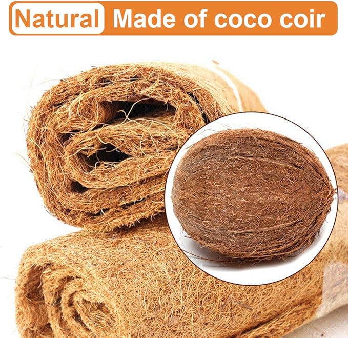 2 Pcs Reptile Carpet - 11.8" x 39.4" Natural Coconut Fiber Mat for Tortoise Bedding, Pet Terrarium Liner for Lizard, Turtle, Snake, Bearded Dragon, Gecko