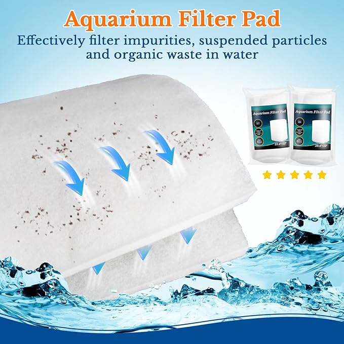 MAQIHAN Aquarium Filter Pad - Aquarium Filter Media,39.4 x 11.8in Media Roll for Fish Tank, Ponds,Garden, Saltwater,Fershwater,Plant, Trutle (1)