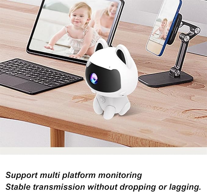 Wireless Security Camera,Robot Shape WiFi Camera 1080P HD, WiFi Home Indoor Camera for Pet/Nanny, Motion Detection, 2 Way Audio Night Vision