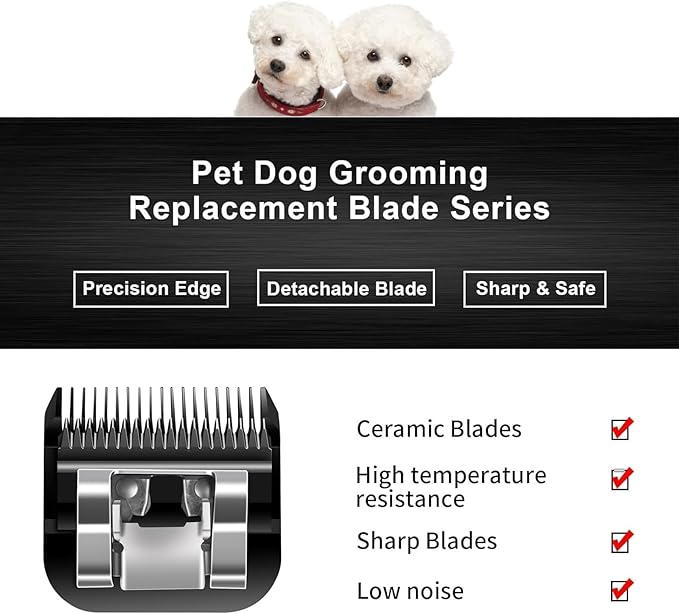 4PCS Dog Grooming Replacement Blades Compatible with Andis/Oster A5/Wahl KM-10 Series Dog Clippers,Detachable Clipper Replacement Blade,Black (4PCS Black-#3FC+4FC+5FC+7FC)