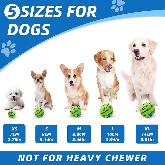 Dog Toys Ball, Interactive Dog Ball, Shaking with Gibbering Sound, for Training & Herding, L, 3.94 in (10 cm)