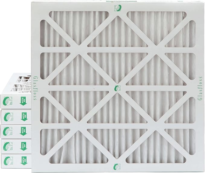 Glasfloss 18x18x2 MERV 10 2" Inch Pleated Air Filters Box of 6. Actual Size:
