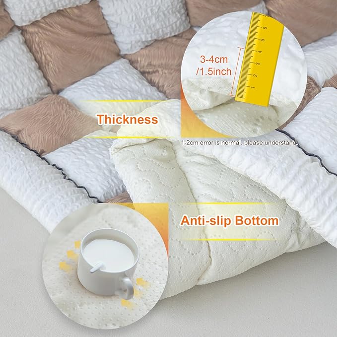 Dog Couch Cover for Washable, Non-Slip Plaid Square Sofa Cushion Protector, Soft, and Multi-Functional Pet Friendly Sofa Cover for Cats Dogs (27.6 x 59.06 inch,DarkCoffee)