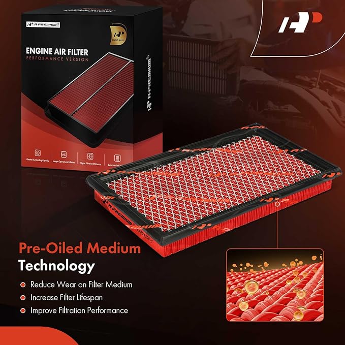 A-Premium High-performance, Pre-oiled Engine Air Filter Compatible