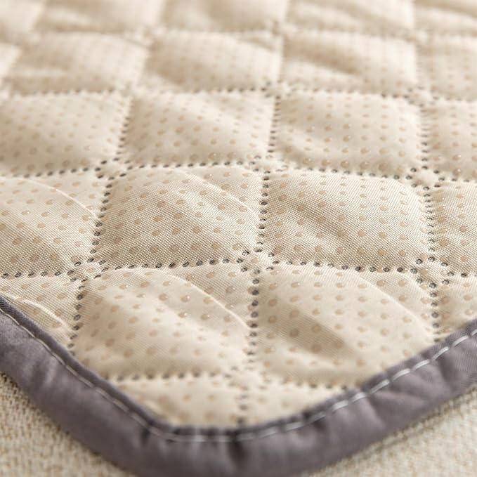GIBZ Water Resistant Dog Bed Blanket Cover Large Anti Slip Pet Furniture Protector Washable Cat Quilted Mat for Couch, Dark Grey, 100x127cm