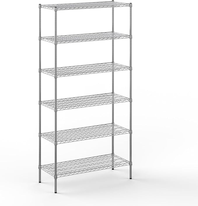 18" Deep x 42" Wide x 86" Height Wire Shelving Kit | 6-Tier | NSF Commercial Storage Rack Unit
