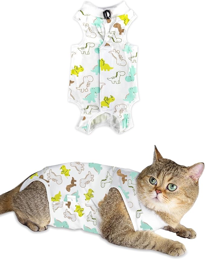 ANWA Cat Recovery Suit - Breathable Cat Onesie for Cats After Surgery Female, Kitten Surgery Recovery Suit Female Abdominal Wounds