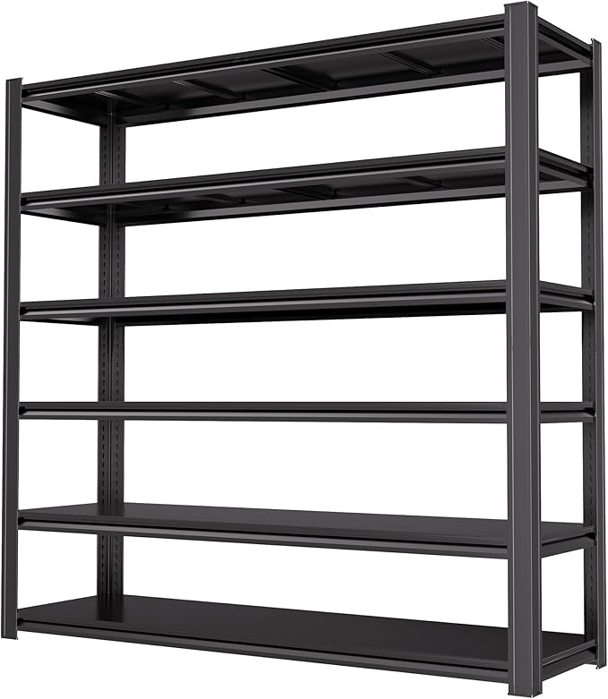 84“H 6T Garage Shelving Heavy Duty Storage Shelves 3500 LBS Adjustable Metal Shelving Uints and Storage for Garage,Warehouse,School,Commercial,Business, 62 "W x 24 "D x 84 "H