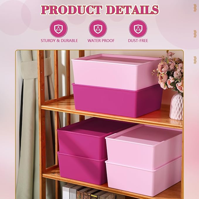 Menkxi 6 Pcs Large Plastic Storage Bins