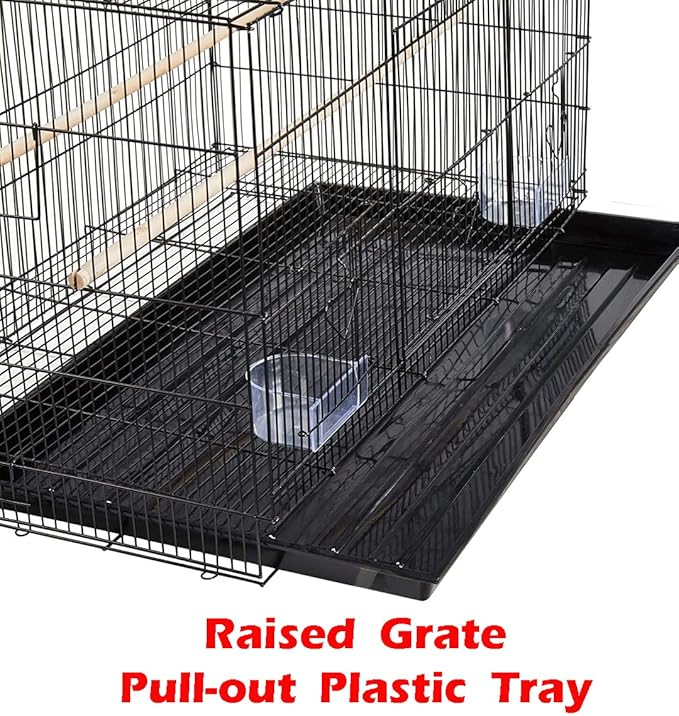 Lot of 6 Aviary Breeding Bird Finch Parakeet Aviary Canary Lovebird Budgie Flight Cage 24"x16"x16"H (Black)