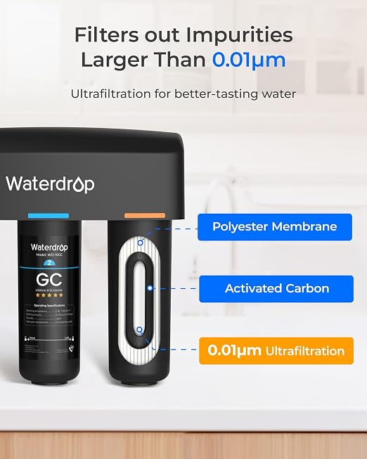 Waterdrop TSB-UF 0.01 μm Ultra Filtration Under Sink Water Filter System
