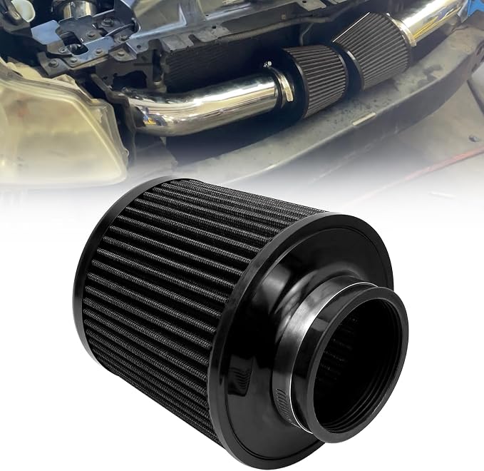 RYANSTAR 76mm 3" High Flow Round Tapered Cone Cool Air Filter Cleaner