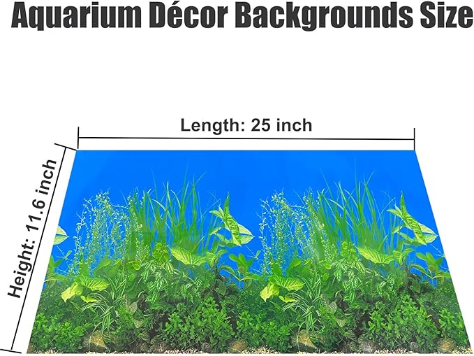 Fish Backgrounds Paper Double Sides Undersea Aquarium Background Poster Colorful Sea Anemone Fish Tank Background Sticker Decorations 12"x 25"