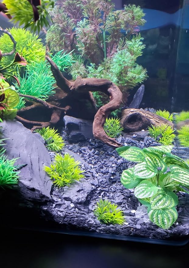 Small World Slate & Stone Aquarium Gravel - Natural Substrate for Aquascaping Planted, Freshwater and Saltwater Tanks - Grey - Small Scale Gravel Size 1/8"-1/4" (14 lbs)