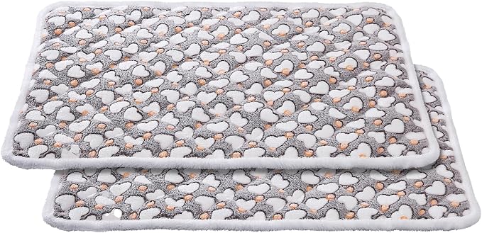 Soft Reversible Dog Crate Pad 2Pcs - 24x16 Inch, Plush Pet Mat, 0.6-inch Thick, Ideal for Small Dogs, Machine Washable