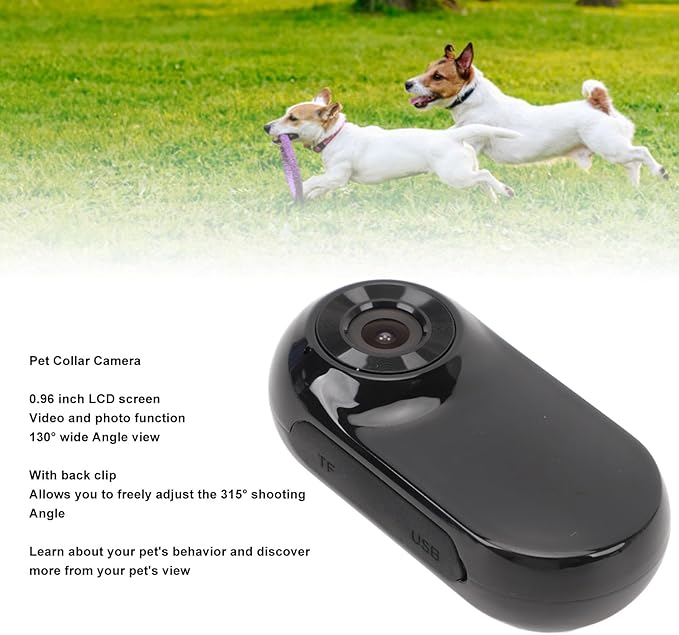 Cat Camera Collar, Pet Collar Camera with Memory Card, HD 1080P Wire Less Dog Tracker Camera Adjustable Mini Action Camera for Video Records (128GB)