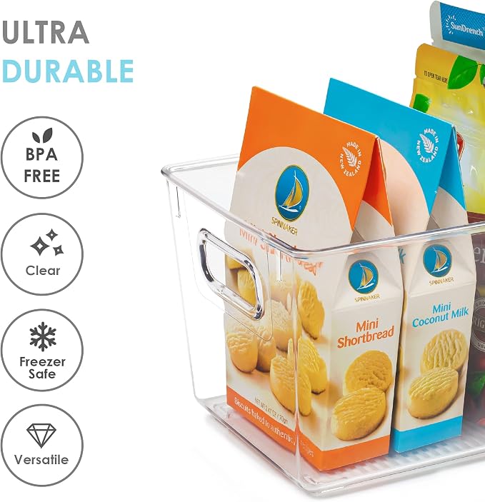Vtopmart Clear Plastic Storage Bins, Countertops, Freezer Organization and