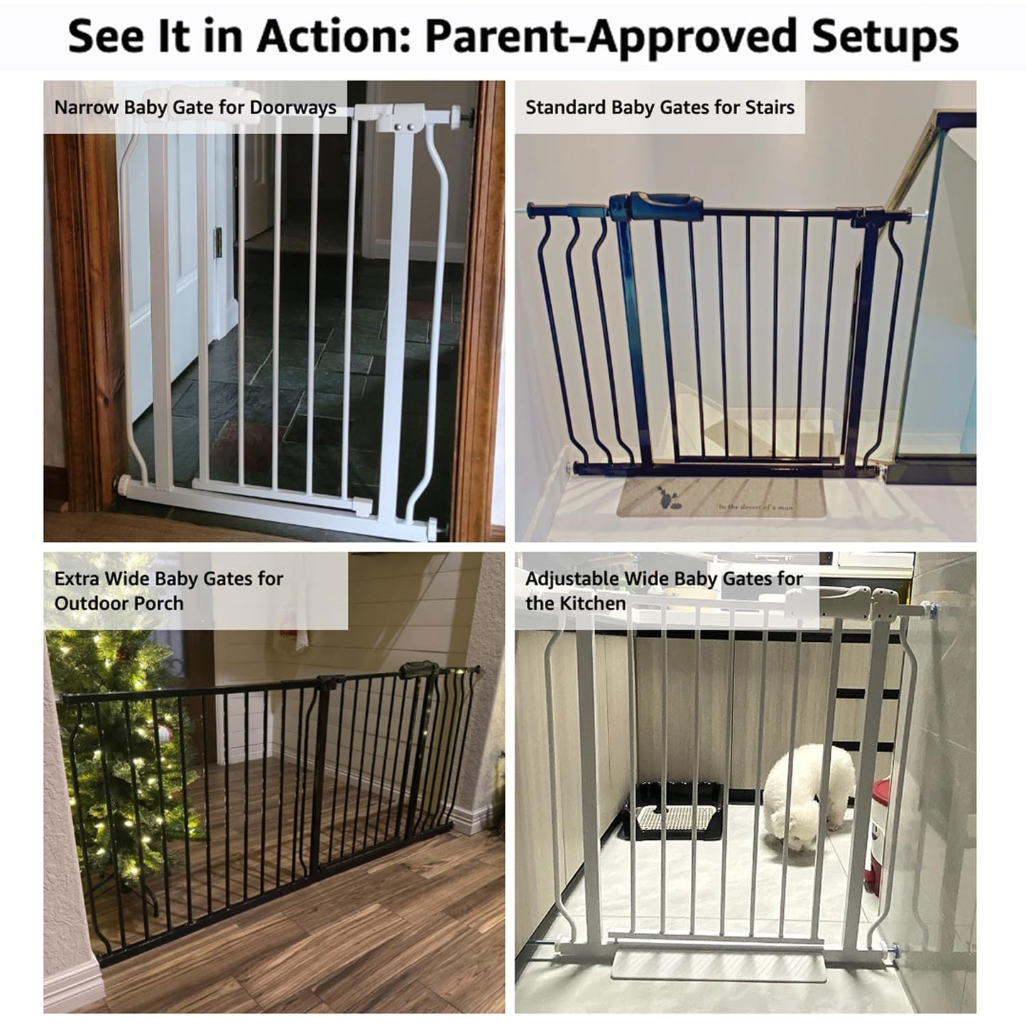 Narrow Baby Gate 24.02-29.13 Inch Wide Stairs Tension Pet Dog Gates Indoor for Doorways No Drilling Pressure Mounted Metal Pet Gates for Kids