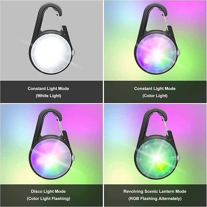 Dog Collar Light, 4 Modes Dog Lights for Night Walking, Rechargeable LED Pet Collar Light for Nighttime Clip on, IP68 Waterproof Pet Walking Accessories-2 Pack(Black)