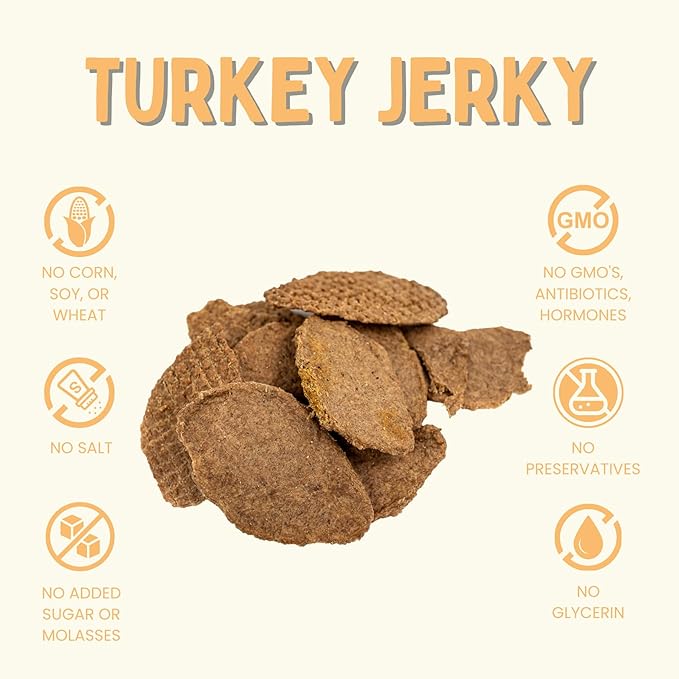 Winnie Lou Turkey Jerky Dog Treats - Limited Ingredient, Human Grade, Training Treats for Small, Medium & Large Dogs, USA Made, High Protein, Chews, Hypoallergenic, Sensative Stomach (1 Pack)