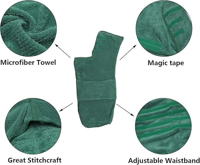 Geyecete Pineapple Grid Fast Drying Super Absorbent Dog Cat Bath Robe Towel - Green-M