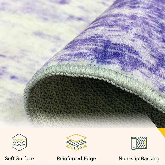 RELEANY Washable Area Rugs 8ft Non-Slip Modern Abstract Soft