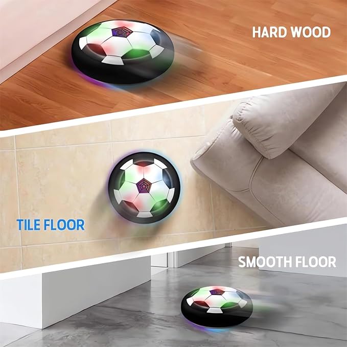Ivieicip Active Gliding Disc - 2023 New Light up Indoor Soccer Ball Games Rolling for Dogs, Interactive Automatic Self Moving Dog Toys, Flying Saucer Aggressive Chewers (Sound)