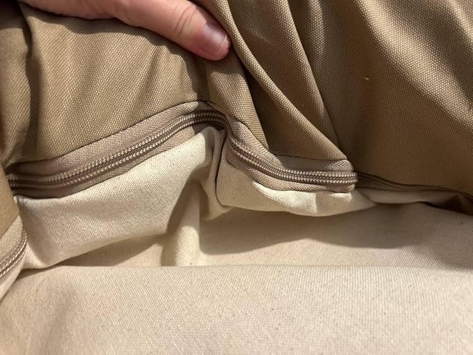 Organic Cotton Canvas Dog Bed: Removable Cover, Natural Fill - Made in USA (Tan, Large 35" x 8" inches)