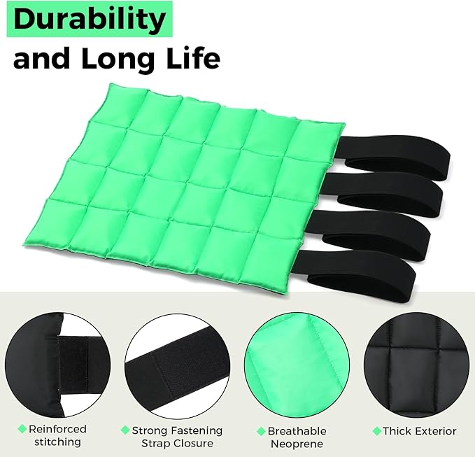 Reusable Gel Horse Ice Boots (Set of 4) - Adjustable Leg Wraps for Cooling Relief on Hocks, Knees & Ankles, Durability & Cooling in Active Horses